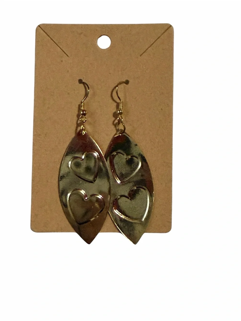 Gold Heart Drop Earrings - Women Jewelry